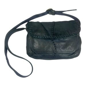 LUCKY BRAND Crossbody Bag Blue Stitching Adjustable Strap Bohemian Western Italy